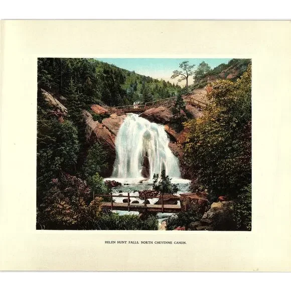 Helen Hunt Falls North Cheyenne Canon 1920 Pikes Peak Art Print SAG9-4 - Picture 1 of 2